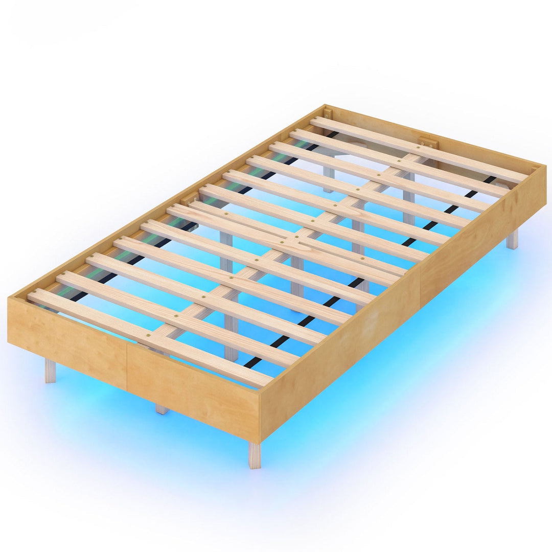 Twin/Full/Queen Size Floating Bed Frame with LED Lights for Bedroom