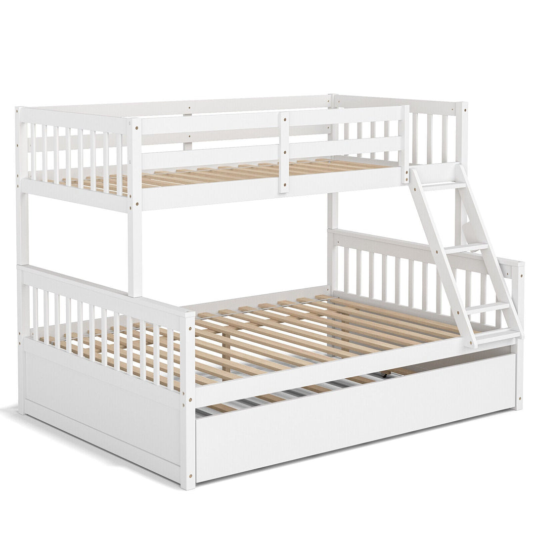 Twin Over Full Convertible Bunk Bed with Twin Trundle