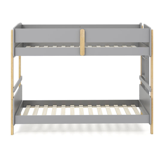 Twin Over Twin Bunk Bed with Convertible Design and Ladder