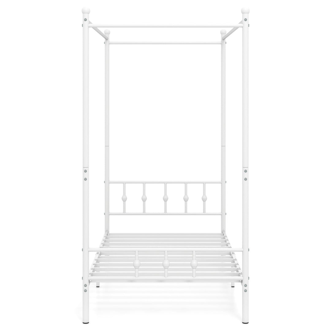Twin Metal Canopy Bed Frame with Headboard and Footboard