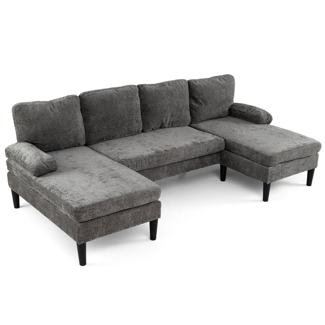 U-shaped Sectional Couch with Double Chaise for Living Room