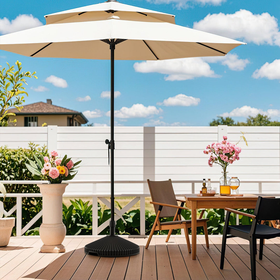 Outdoor Umbrella Base with Shell Texture - Water & Sand Fill