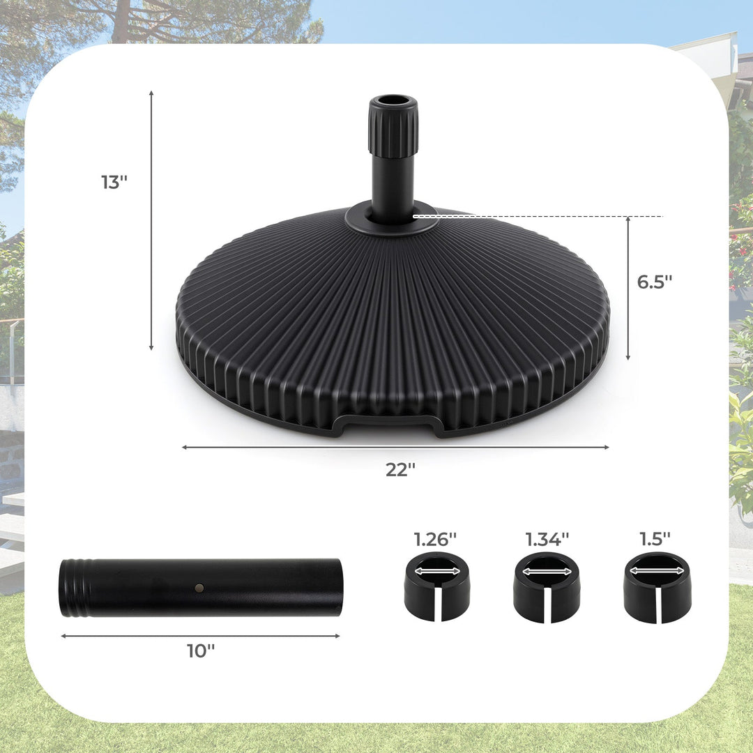Outdoor Umbrella Base with Shell Texture - Water & Sand Fill