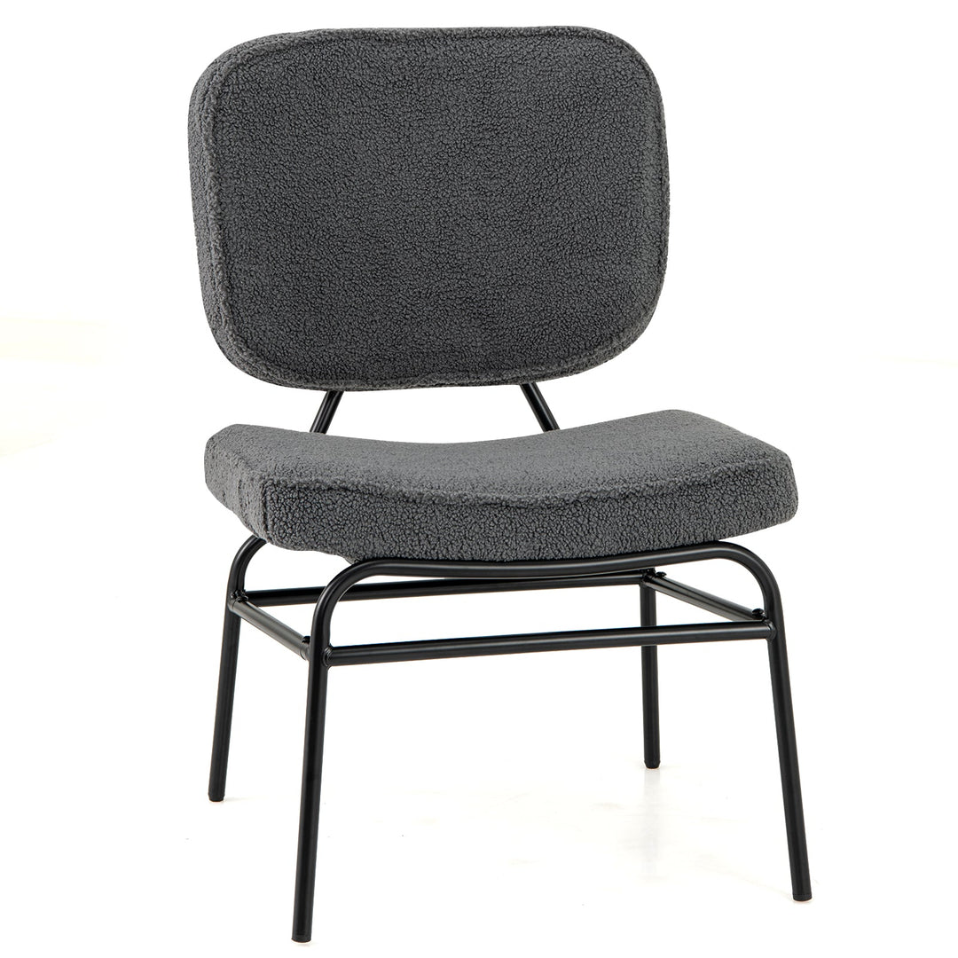 Upholstered Accent Chair Sherpa Reading Chair with Sponge Padding