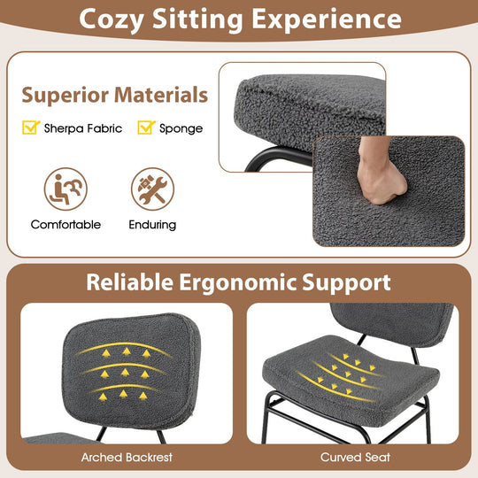 Upholstered Accent Chair Sherpa Reading Chair with Sponge Padding