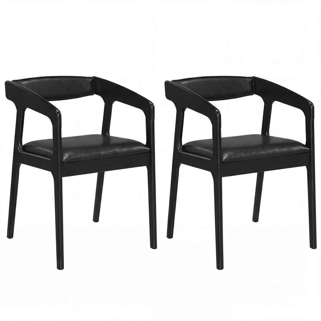 Upholstered Armchairs Set of 2 with Cozy Backrest and Padded Seat Cushion-Brown