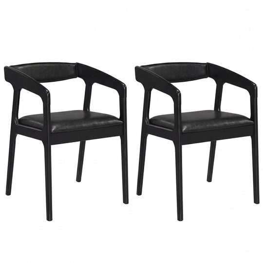 Upholstered Armchairs Set of 2 with Cozy Backrest and Padded Seat Cushion-Brown