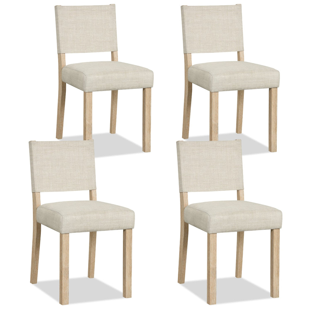 Upholstered Dining Chairs Set of 4 with Rubber Wood Legs