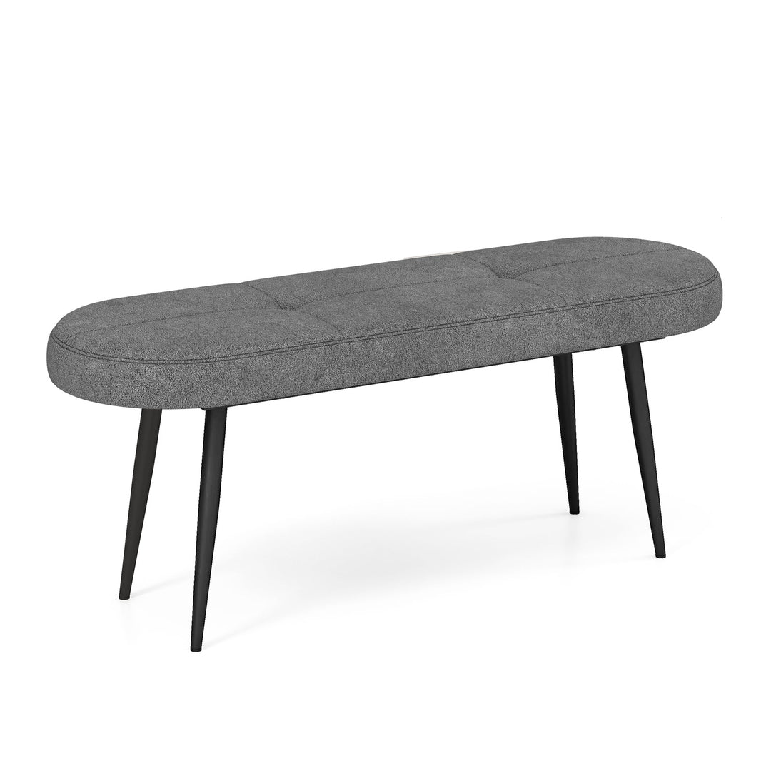 47 Inch Upholstered Entryway Bench with Heavy-duty Metal Frame