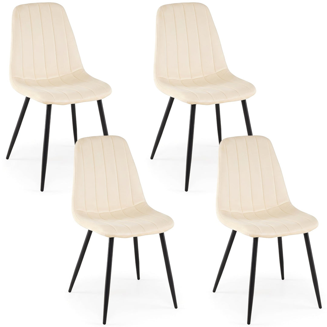 Upholstered Dining Chairs Set of 4 with Metal Legs