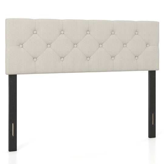 Upholstered Tufted Headboard Queen/Full Size with Adjustable Legs
