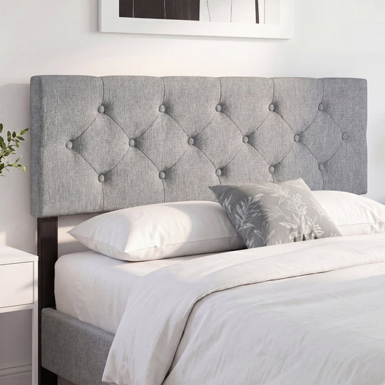 Upholstered Tufted Headboard Queen/Full Size with Adjustable Legs