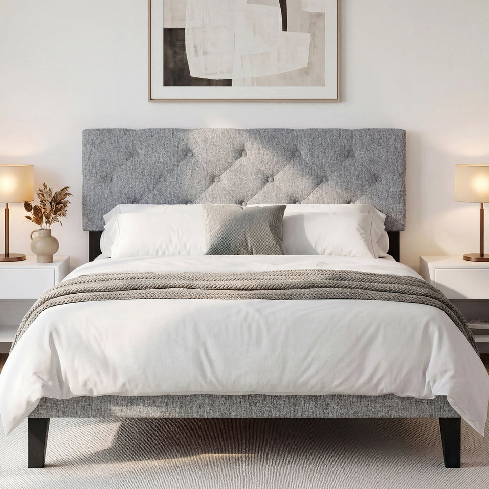 Upholstered Tufted Headboard Queen/Full Size with Adjustable Legs