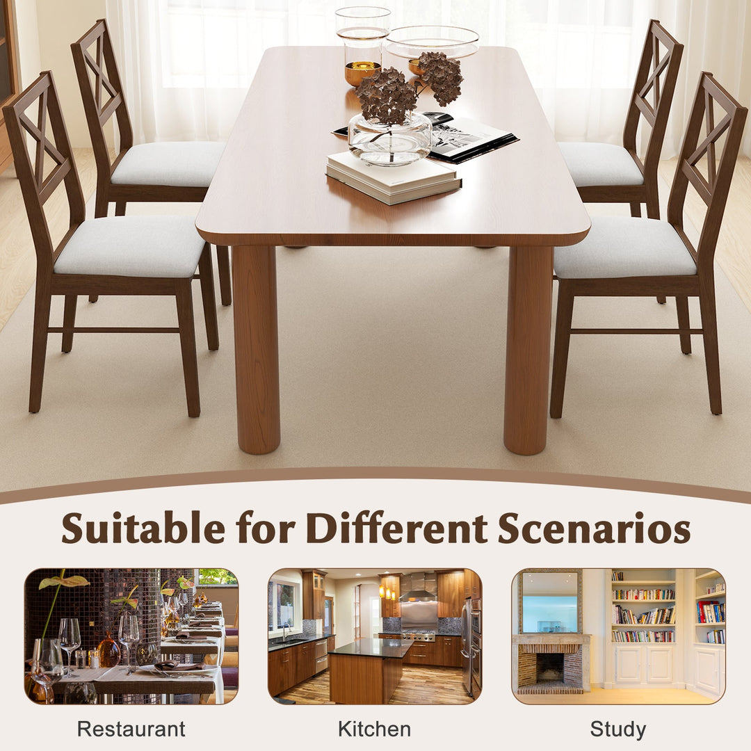 Upholstered Side Dining Chairs Set of 2 with Rubber Wood Frame