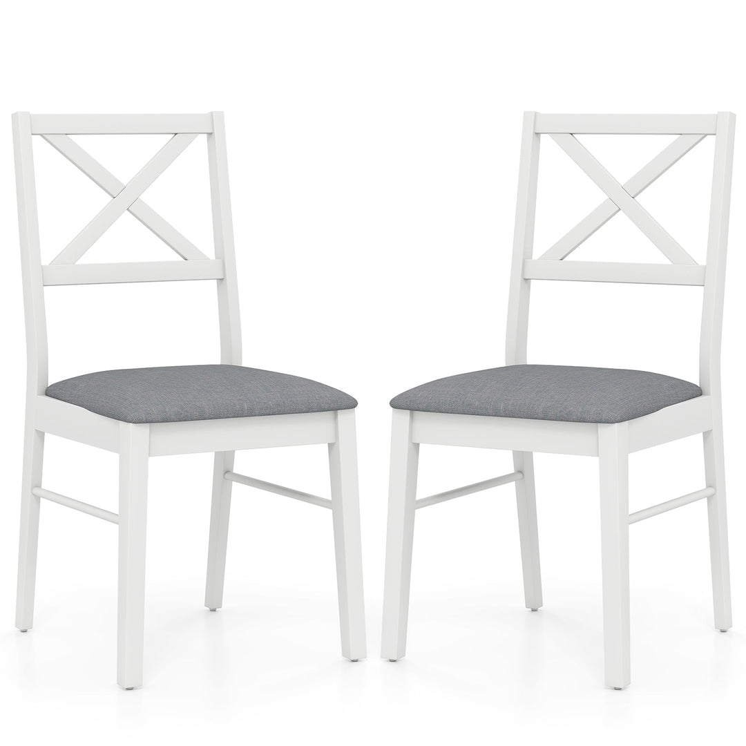 Upholstered Side Dining Chairs Set of 2 with Rubber Wood Frame