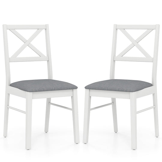Upholstered Side Dining Chairs Set of 2 with Rubber Wood Frame