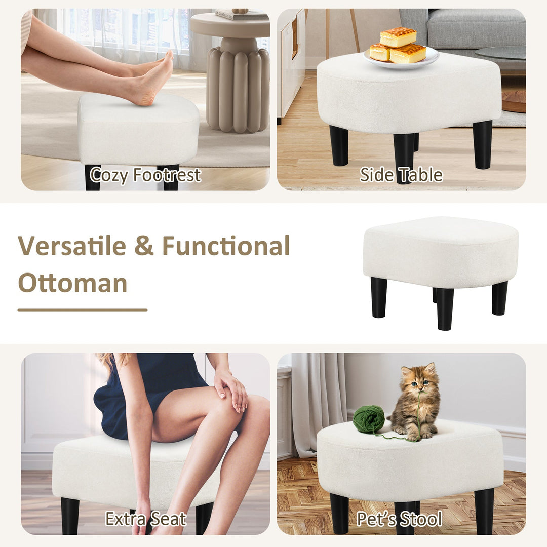Upholstered Teddy Velvet Club Barrel Chair with Ottoman with Footrest