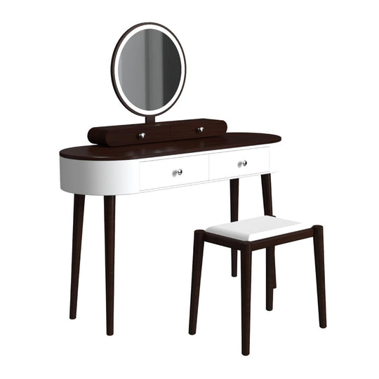 Makeup Vanity Table with LED Mirror and 3 Drawers