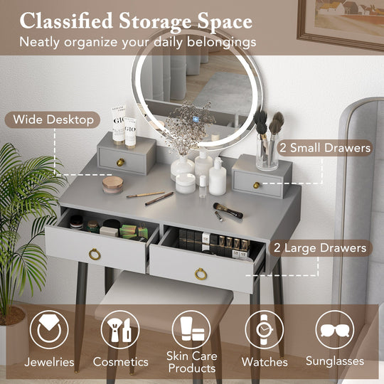 Vanity Table Set with Mirror