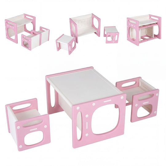 Versatile Kids Table and Chairs Set for Toddlers Ages 1-5