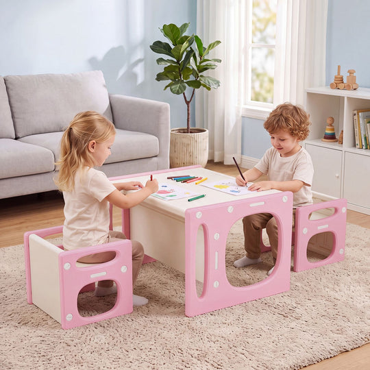 Versatile Kids Table and Chairs Set for Toddlers Ages 1-5