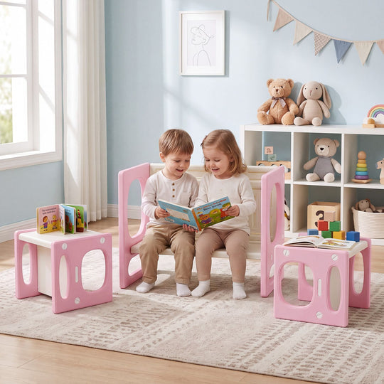 Versatile Kids Table and Chairs Set for Toddlers Ages 1-5