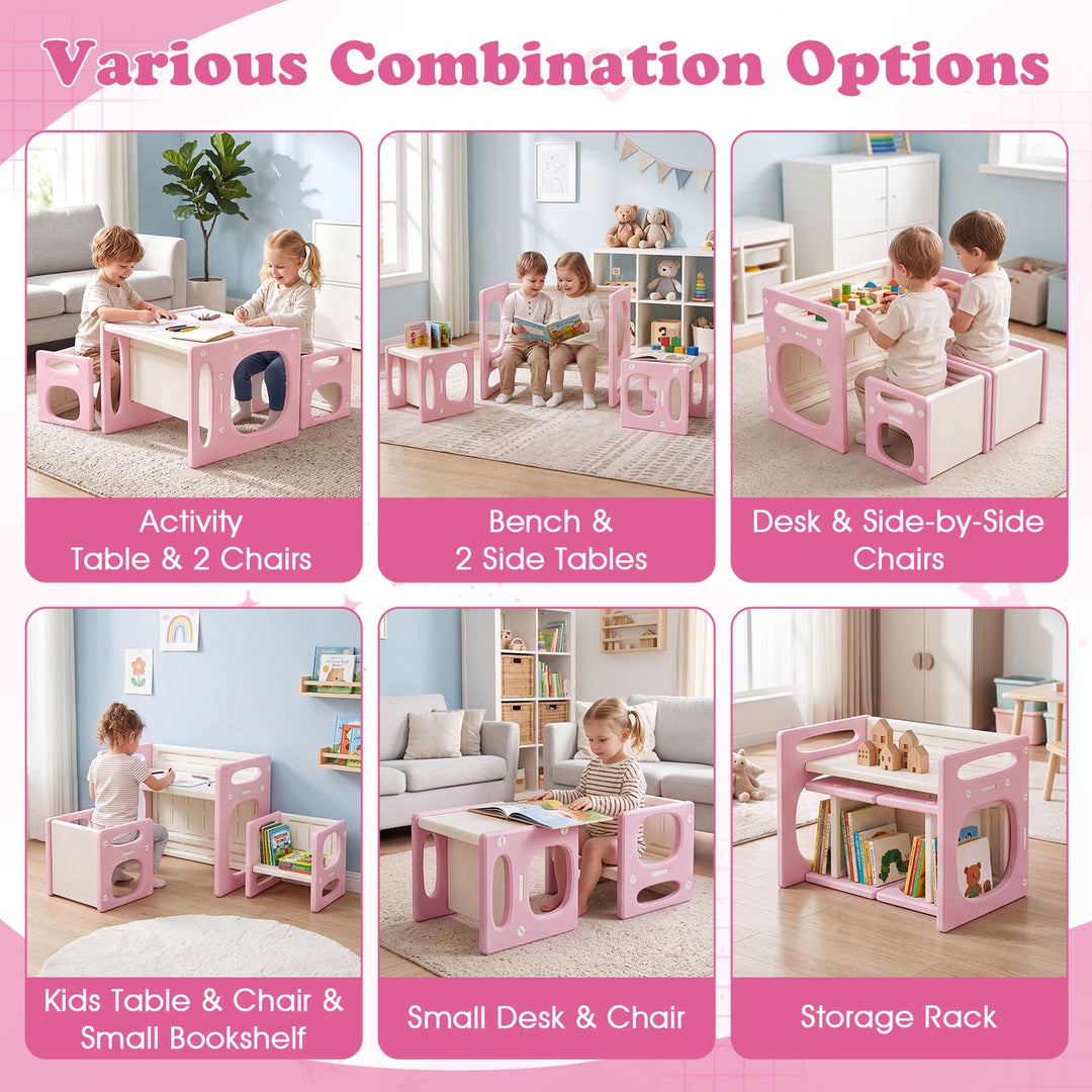 Versatile Kids Table and Chairs Set for Toddlers Ages 1-5