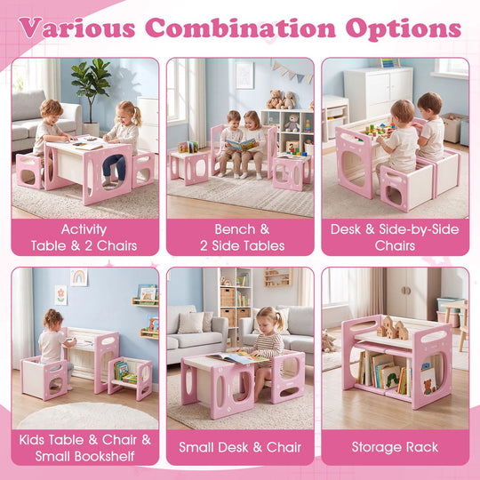Versatile Kids Table and Chairs Set for Toddlers Ages 1-5