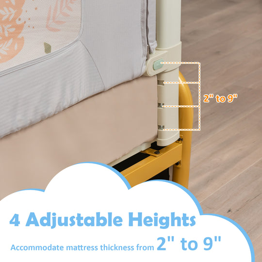 Vertical Lifting Bed Rail for Toddlers with Double Lock-59 inch
