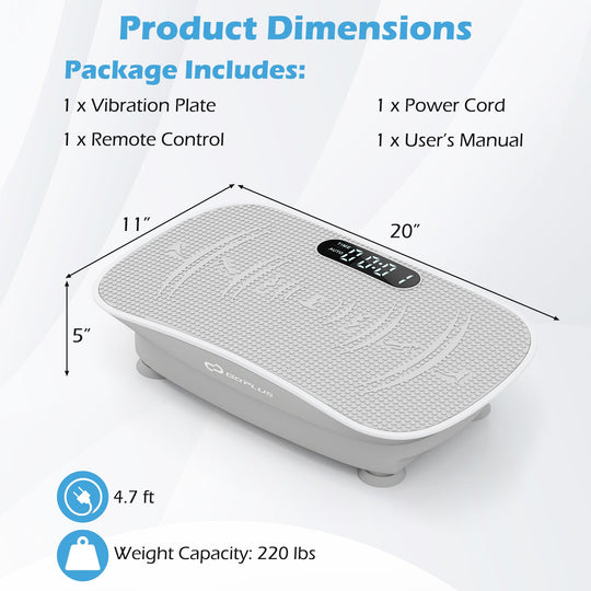 Vibration Plate Exercise Machine for Lymphatic Drainage and Weight Loss with 10 Speed Intensities