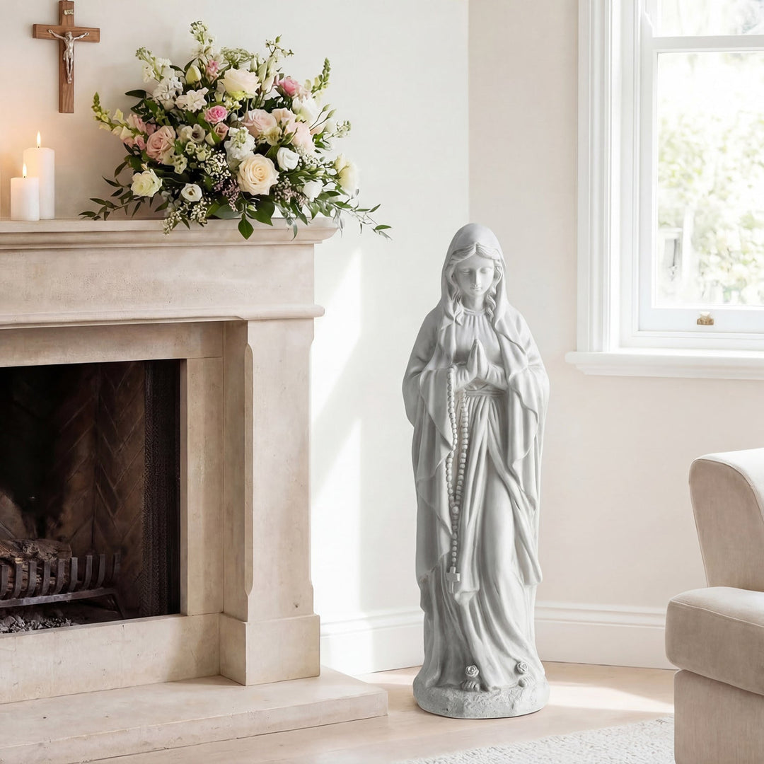 Virgin Mary Statue 29.5 inch Tall Outdoor Religious Sculpture