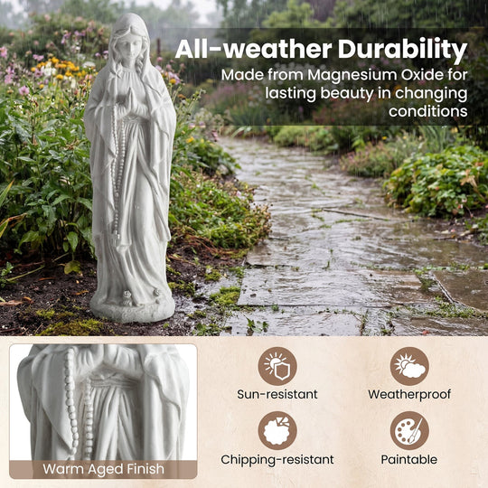Virgin Mary Statue 29.5 inch Tall Outdoor Religious Sculpture