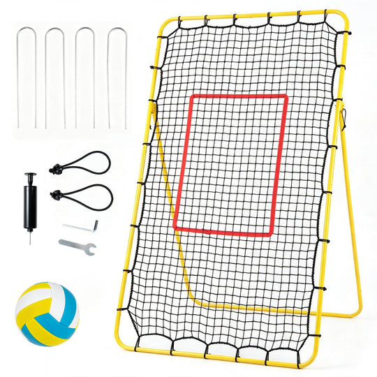 Volleyball Rebounder Net with 4 Adjustable Angles