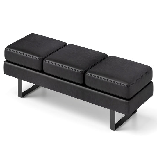 Waiting Room Bench Seating Long Bench with Metal Frame Leg