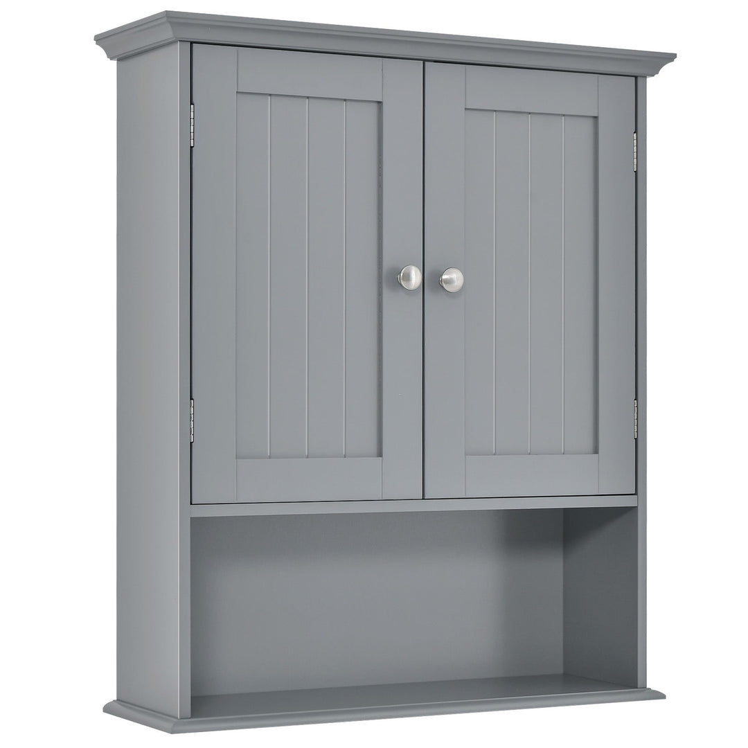 Wall Mount Bathroom Cabinet Storage Organizer with Doors and Shelves