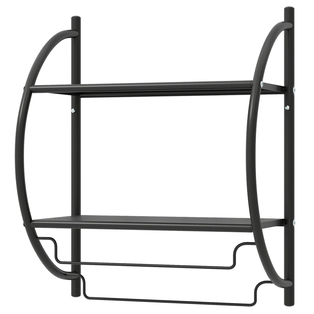 2-Tier Wall Mounted Bathroom Towel Rack with Towel Bars