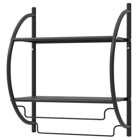 2-Tier Wall Mounted Bathroom Towel Rack with Towel Bars