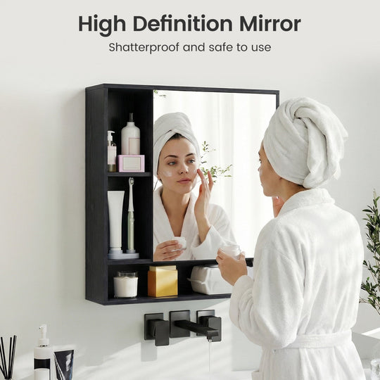 Wall Mounted Bathroom Cabinet with Mirror Single Door