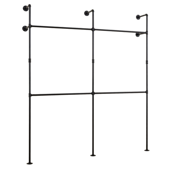 Wall Mounted Pipe Clothing Rack with 4 Hanging Rods
