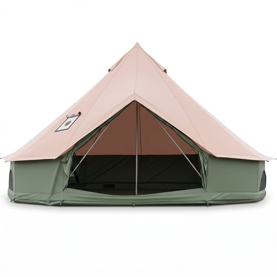 Waterproof Bell Tent with Stove Jack and Mesh Windows