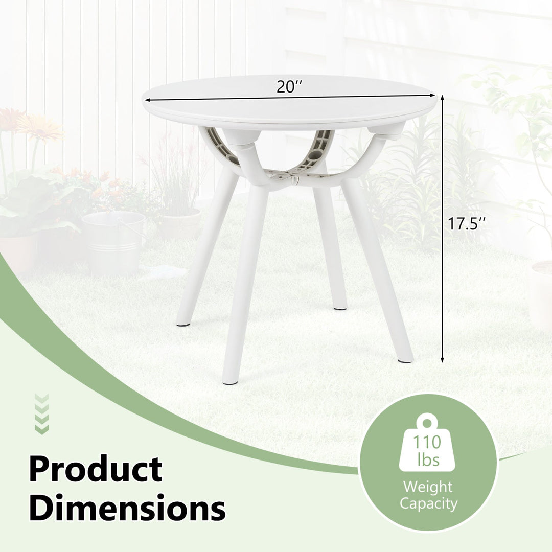 Weather-Resistant Circular Small End Table for Poolside and Balcony