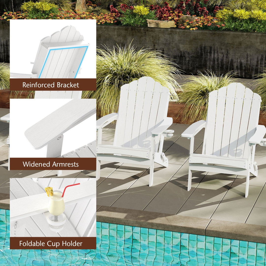 Folding Adirondack Chair with High Backrest - HDPE Weather Resistant