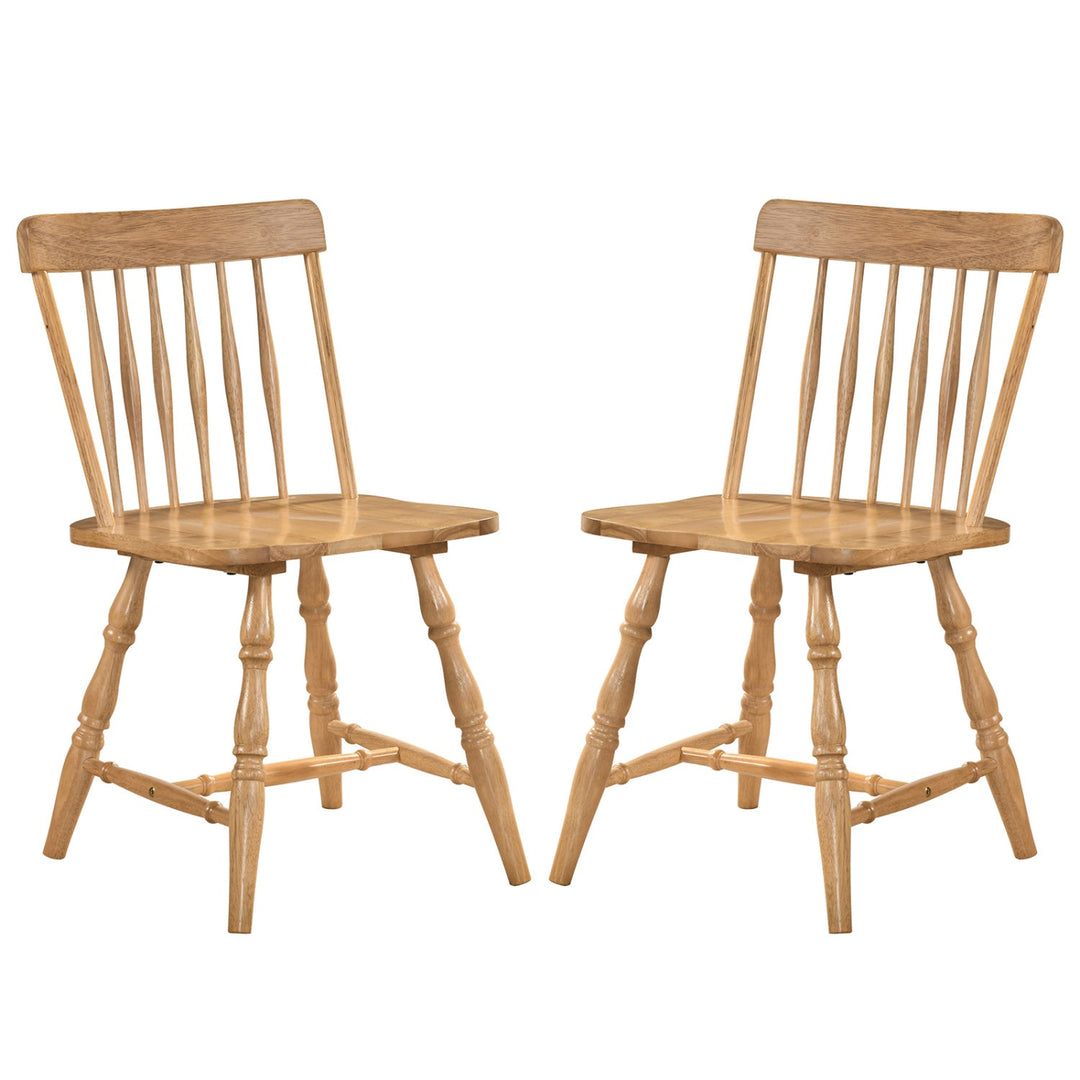 Windsor Dining Chairs Set of 2 with Curved Spindle Back