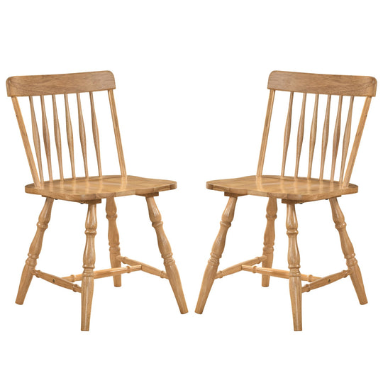 Windsor Dining Chairs Set of 2 with Curved Spindle Back