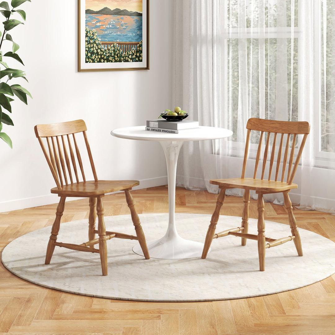 Windsor Dining Chairs Set of 2 with Curved Spindle Back