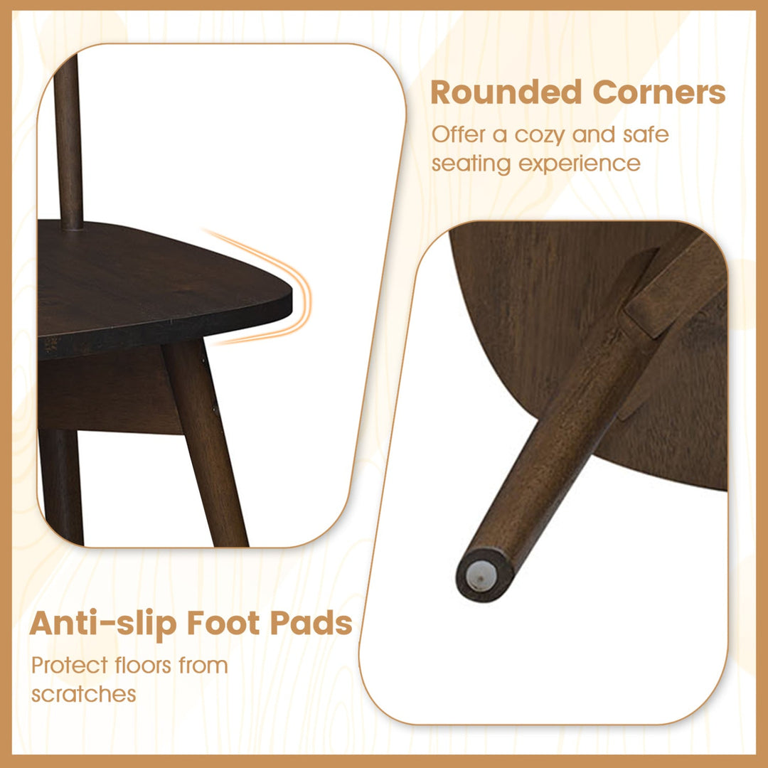 Windsor Dining Chairs Set of 2 Mid Century Rubber Wood Kitchen Chairs with Swivel Seat