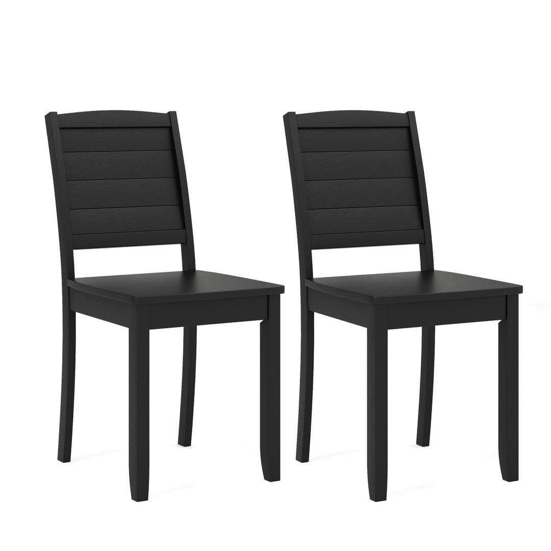 Wood Dining Chair Set of 2 Armless Kitchen Chairs with Rubber Wood Legs