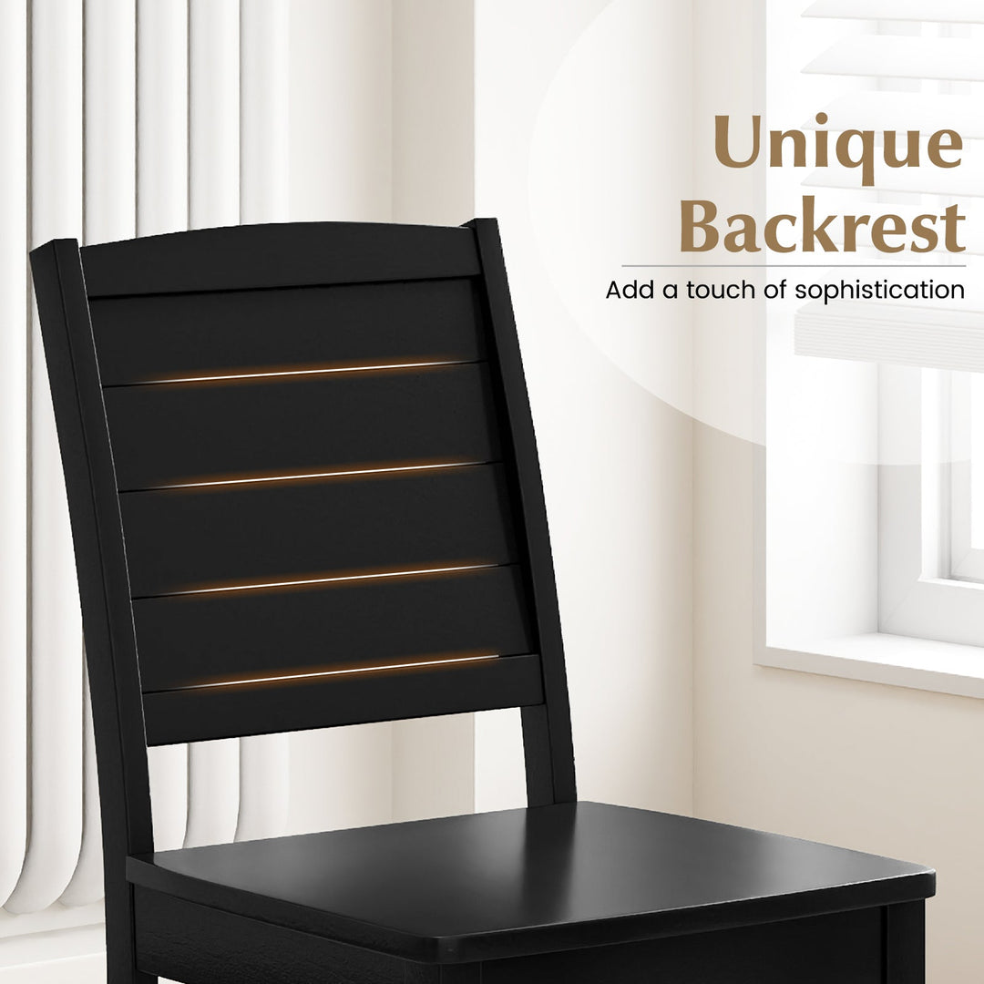 Wood Dining Chair Set of 2 Armless Kitchen Chairs with Rubber Wood Legs