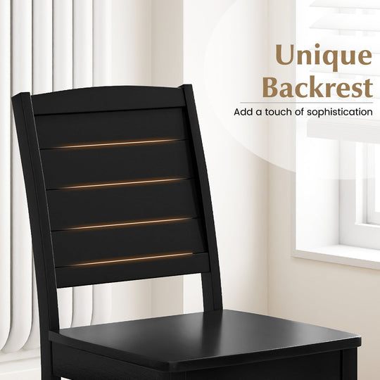 Wood Dining Chair Set of 2 Armless Kitchen Chairs with Rubber Wood Legs