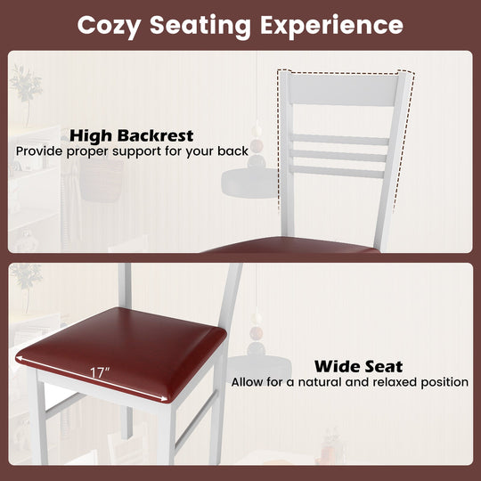 Wood Dining Chairs Set of 2 with Rubber Wood Frame